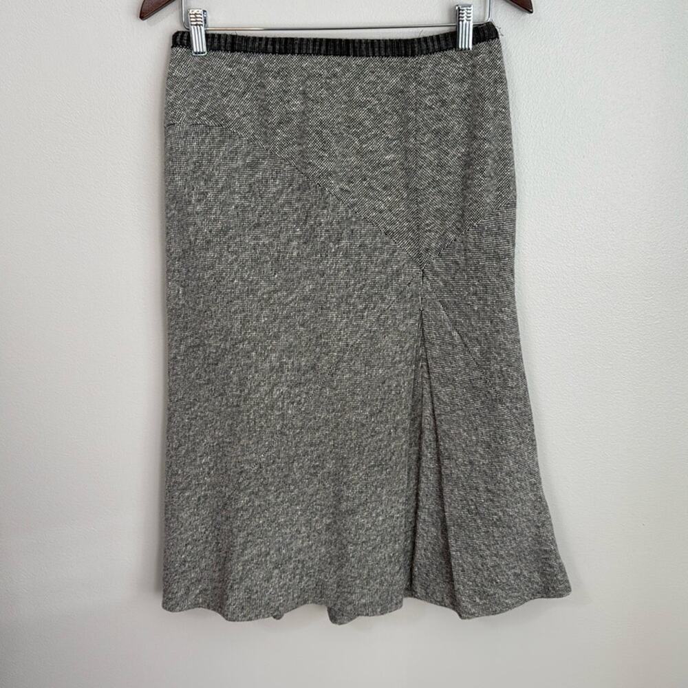 Philippe Adec Gray Wool Midi Lined Skirt Size 8